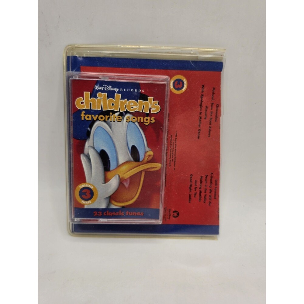 VTG Walt Disney Children's Favorite Songs 3 Cassette Tape Donald Duck Open Pack